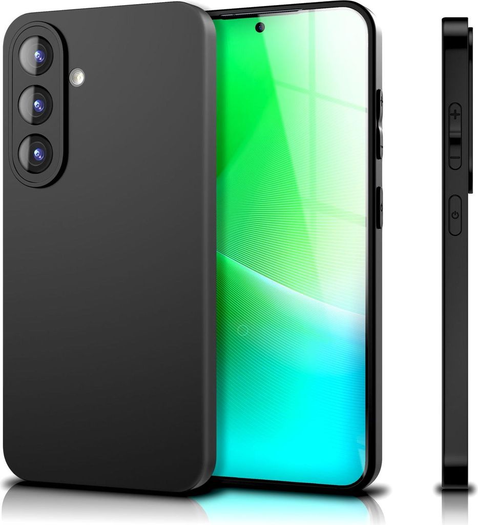 Strider Hülle für Samsung Galaxy A56 - Ultra Dünn 1,28mm, Mattes Finish, Staubschutz Buttons, Fingerabdruckarm - Schwarz
