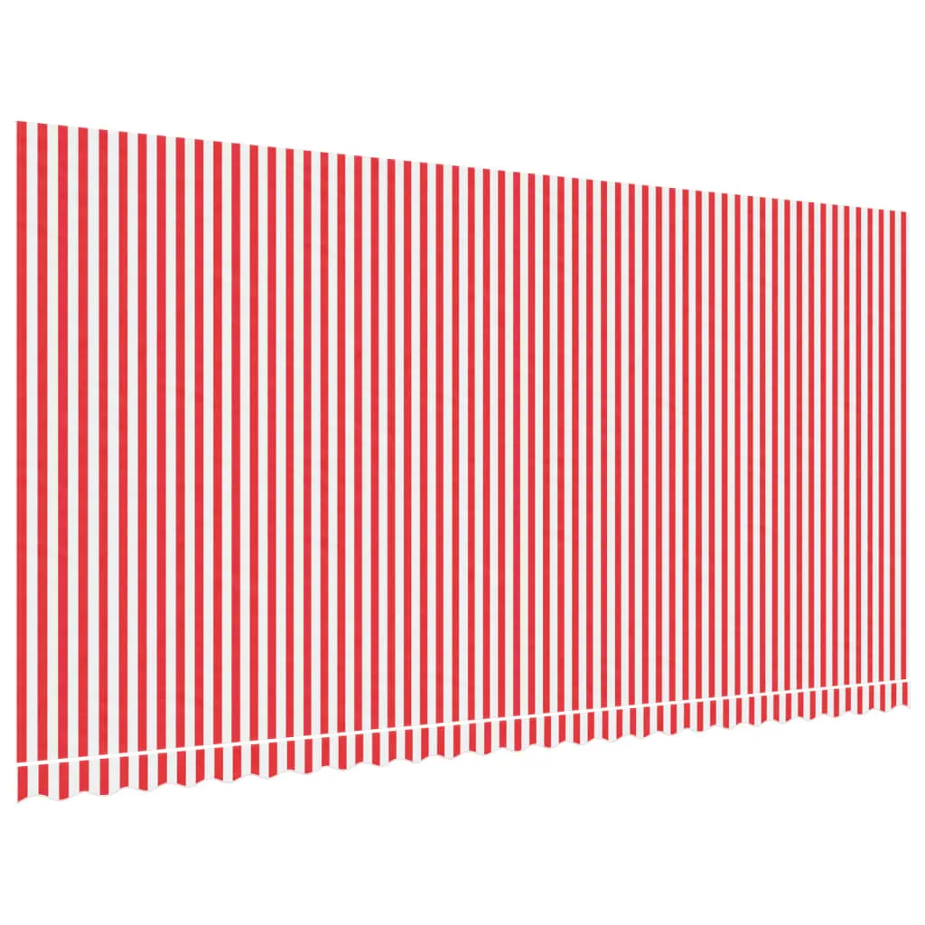Toile de rechange pour store banne extérieur rayée rouge et blanc 6x3m