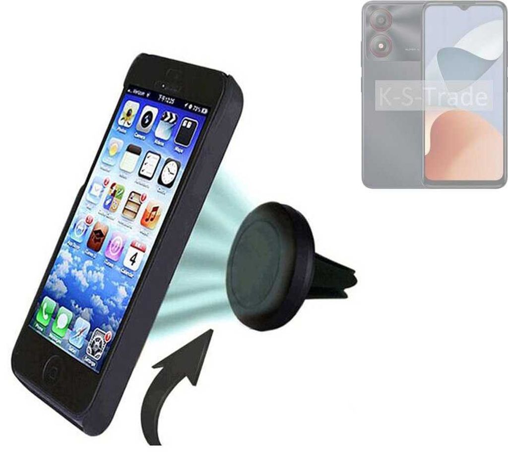 K-S-Trade Kompatibel mit ZTE Blade A34 Auto Handy Halterung KFZ Halter Lüftungsgitterhalterung Air Vent mount Smartphone Halter