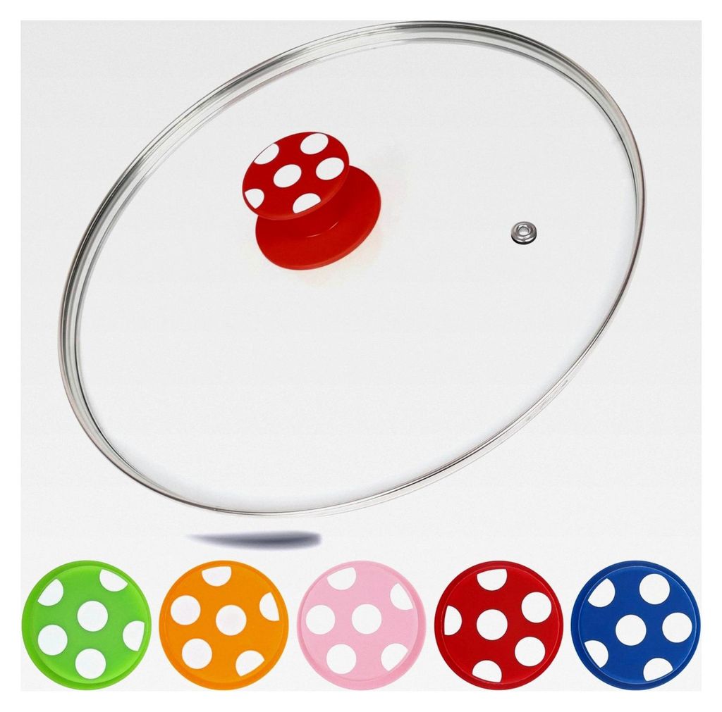 Sicherer Glasdeckel mit rutschfestem Silikongriff – Retrodesign, hitzebeständig bis 450°F, für Töpfe und Pfannen in verschiedenen Größen (1...