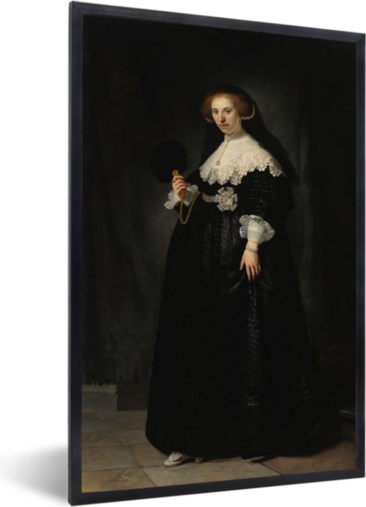 MuchoWow MuchoWow Gerahmtes Poster Das Eheporträt von Oopjen Coppit - Rembrandt van Rijn 40x60 cm - Poster mit zchwarzem Bilderrahmen - Papier...