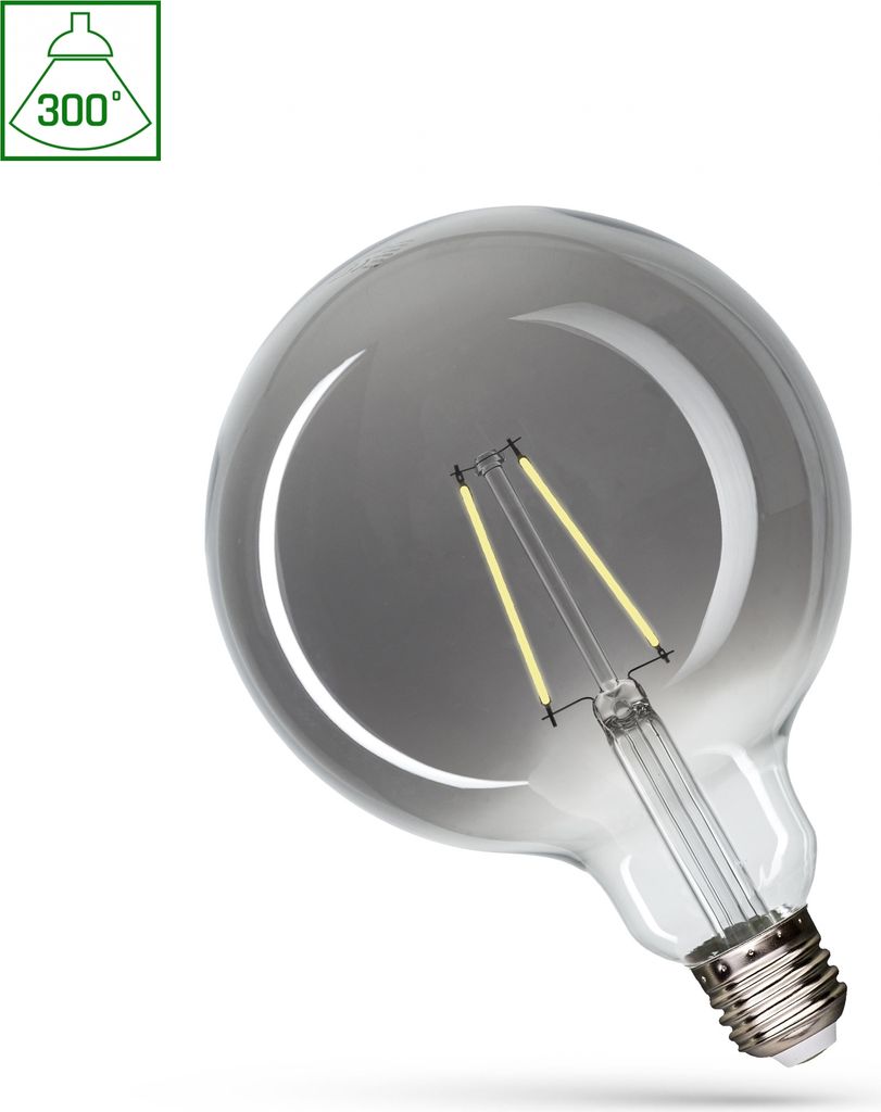 Spectrum LED Filament Leuchtmittel Globe G125 4,5W = 29W E27 klar Rauchglas 320lm Neutralweiß 4000K 270°
