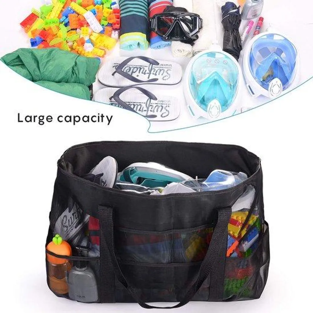 Sac de plage en filet grand format pour les vacances en famille