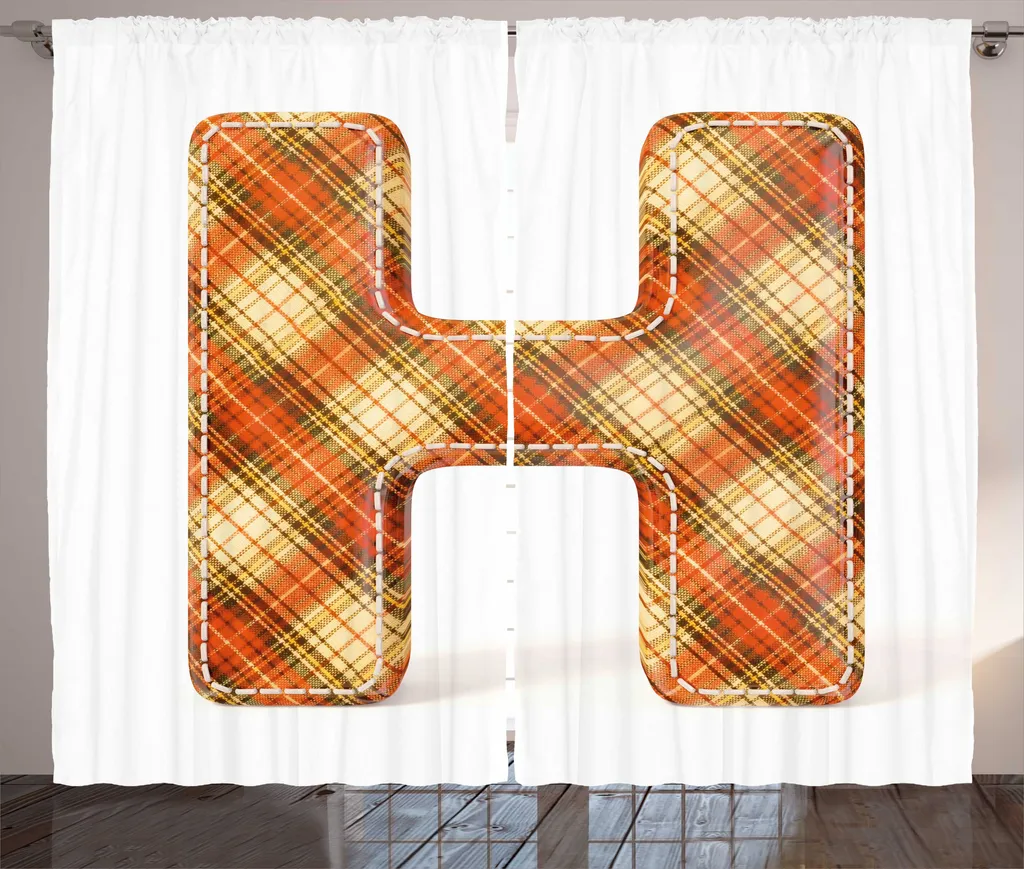 Tenda Soggiorno ABAKUHAUS 280x175 cm Stile Vintage Lettera H Universale