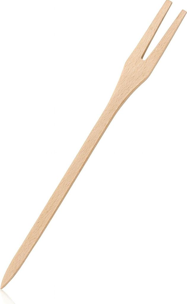 Forchettone in legno a 2 rebbi per barbecue 27 cm | Immagine del prodotto 