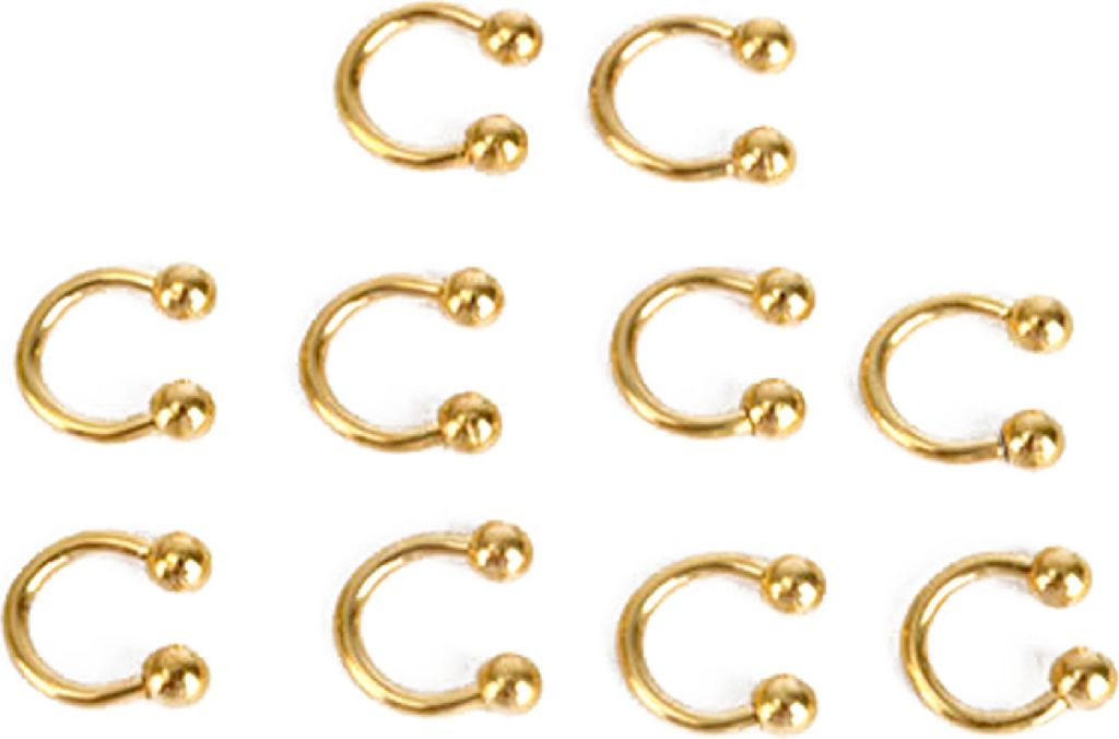 10 Stück Edelstahl Hufeisen Bar Lippe Nase Septum Ohrring Ohrstecker Body Piercing-Gold,8mm