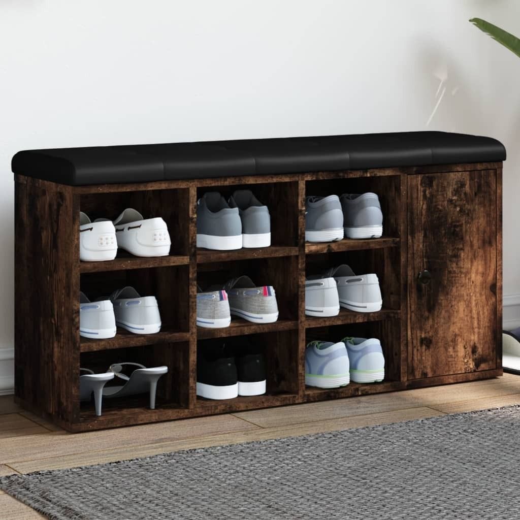 Lavice na boty kouřový dub 102x32x50 cm materiál na bázi Obrázek produktu 