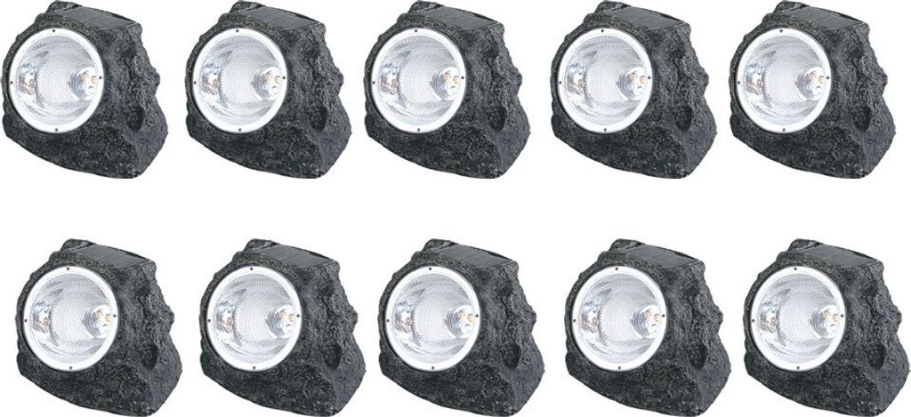 Solar-Gartenstrahler mit strahlendem Licht 10er Set