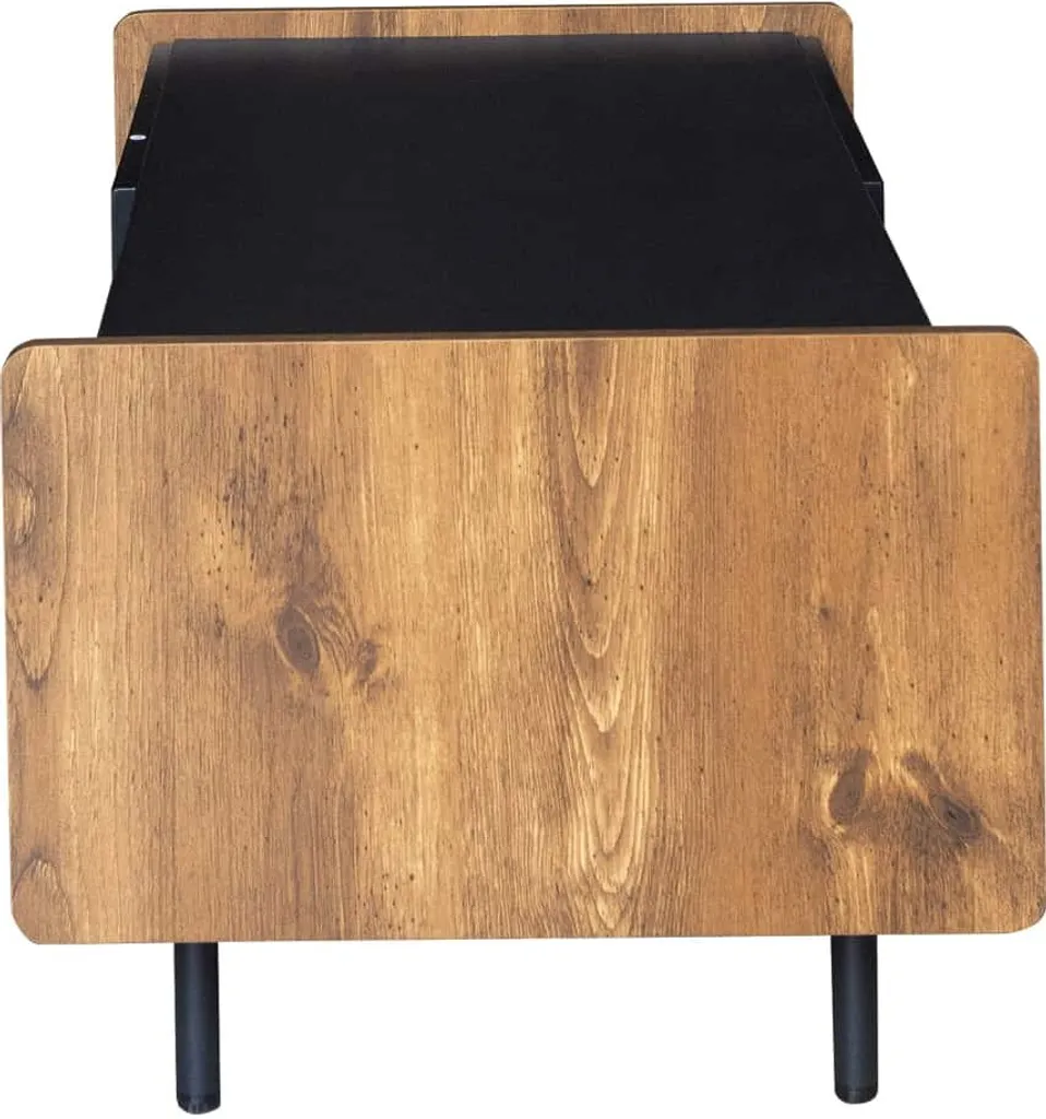 Table Basse de Salon avec Portes et Compartiments de Rangement Noir Mat - 6