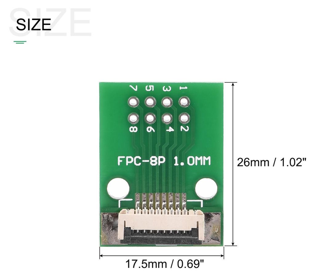 2 Stš¹ck FPC FFC Konverter Steckerplatine 8P 1.0mm auf Buchsenseite 0.5mm Rš¹ckseit auf DIP 2.54 mm fš¹r LCD 3D Drucker DVD TV Laptop Audio