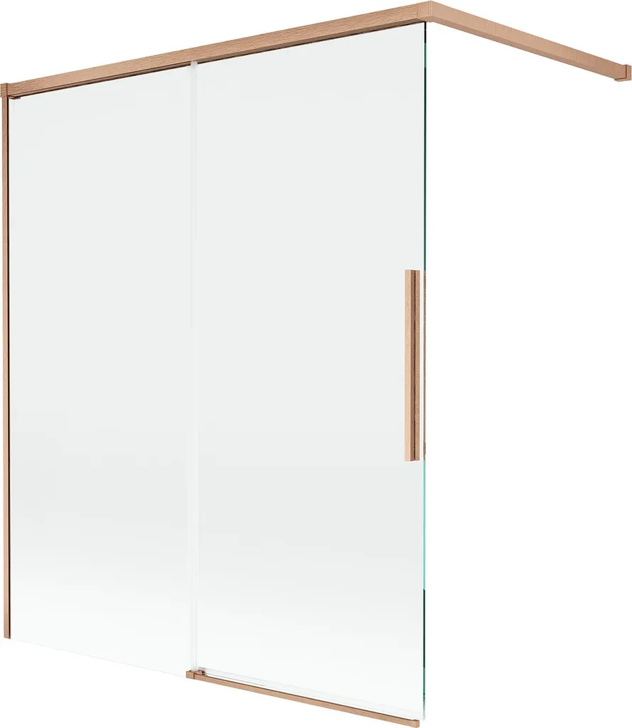 Pare-bain Étanche 140x150 cm Anti-calcaire Cuivre Brossé Mexen Rox