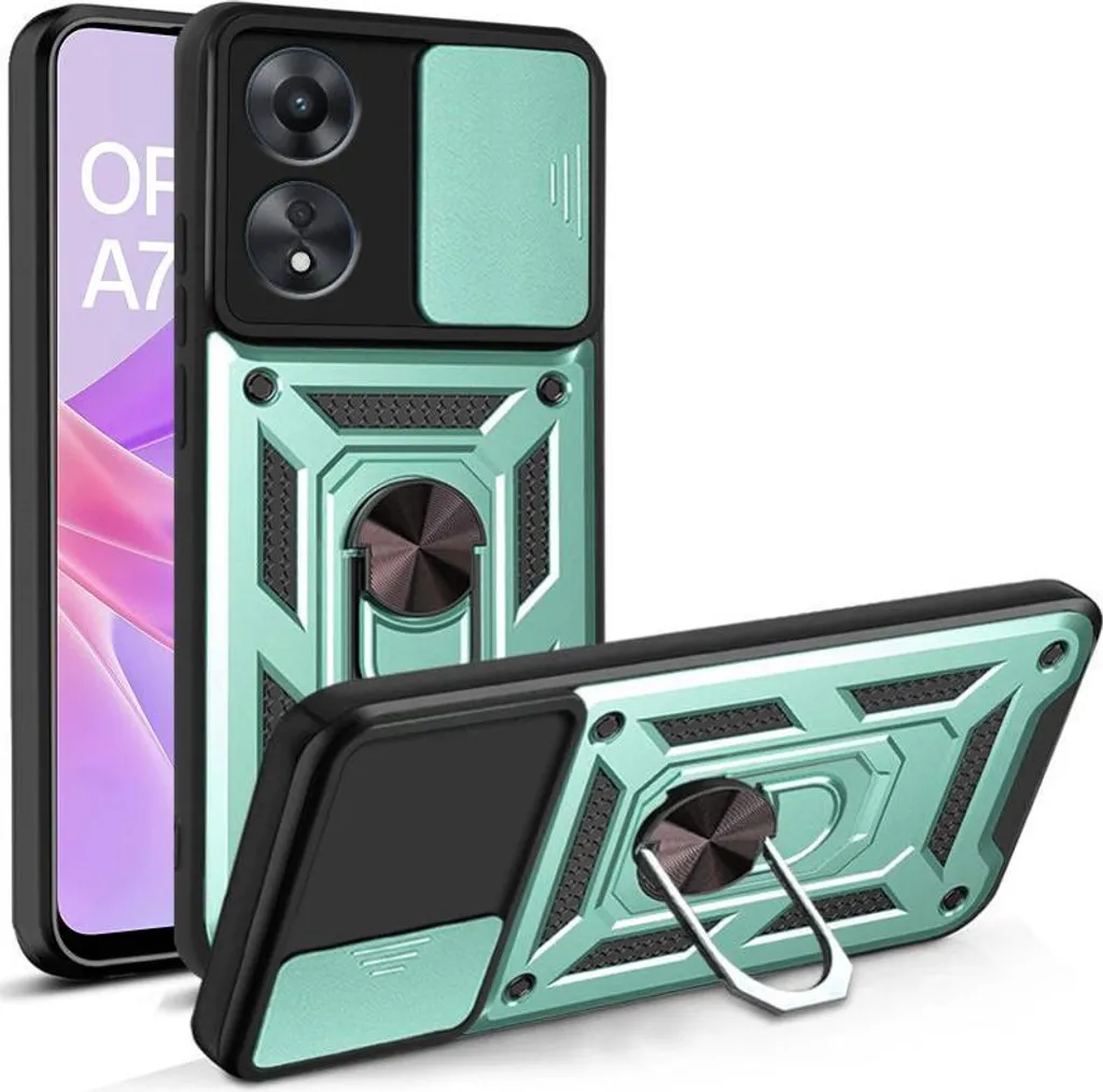 Cover Oppo A78 Camshield Pro Verde: Anti-Shock con Protezione Lenti