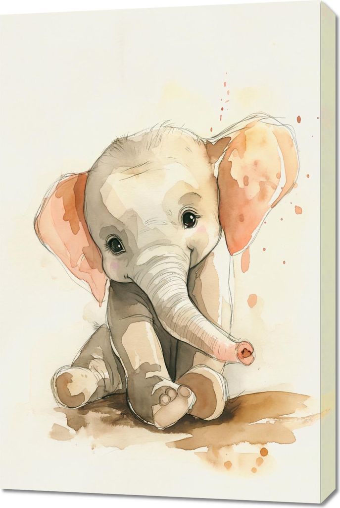 Bild 60x90cm Grauer Elefant