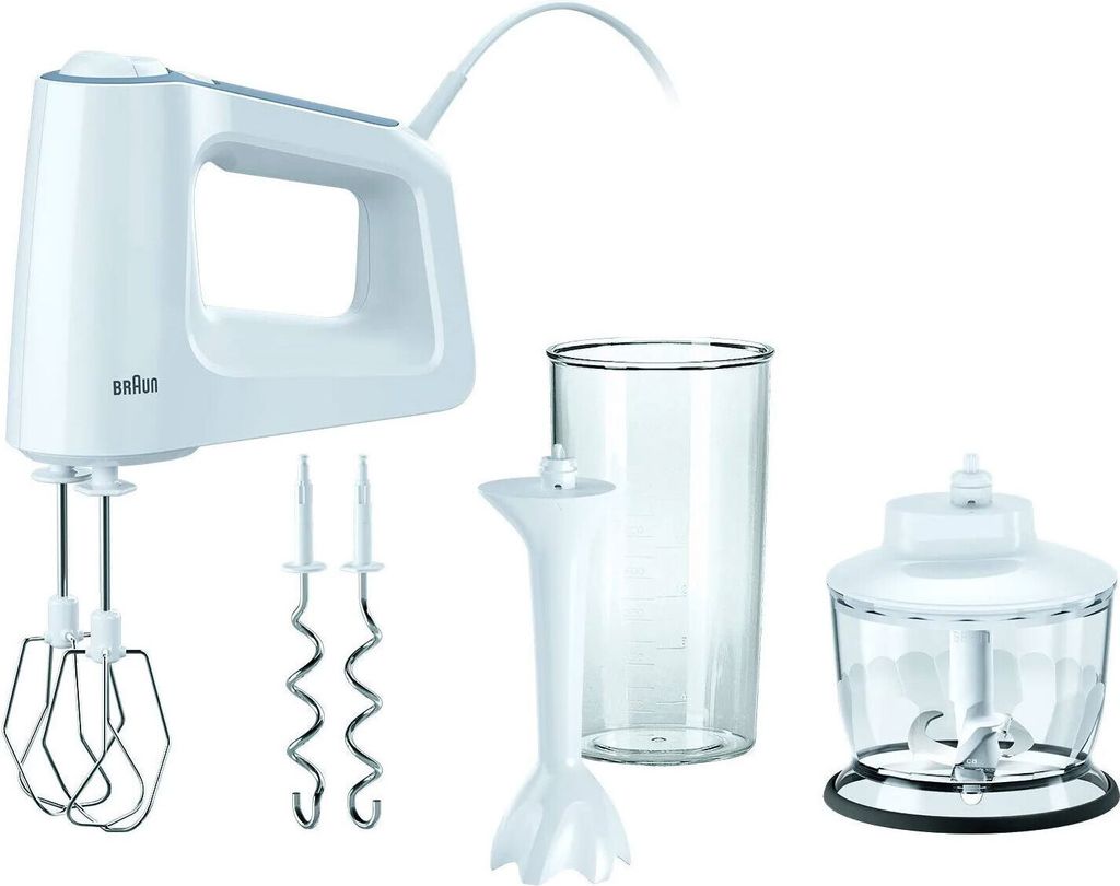 BRAUN Handmixer HM 3135 Mixfuß Zerkleinerer 500 W weiß Produktbild 1