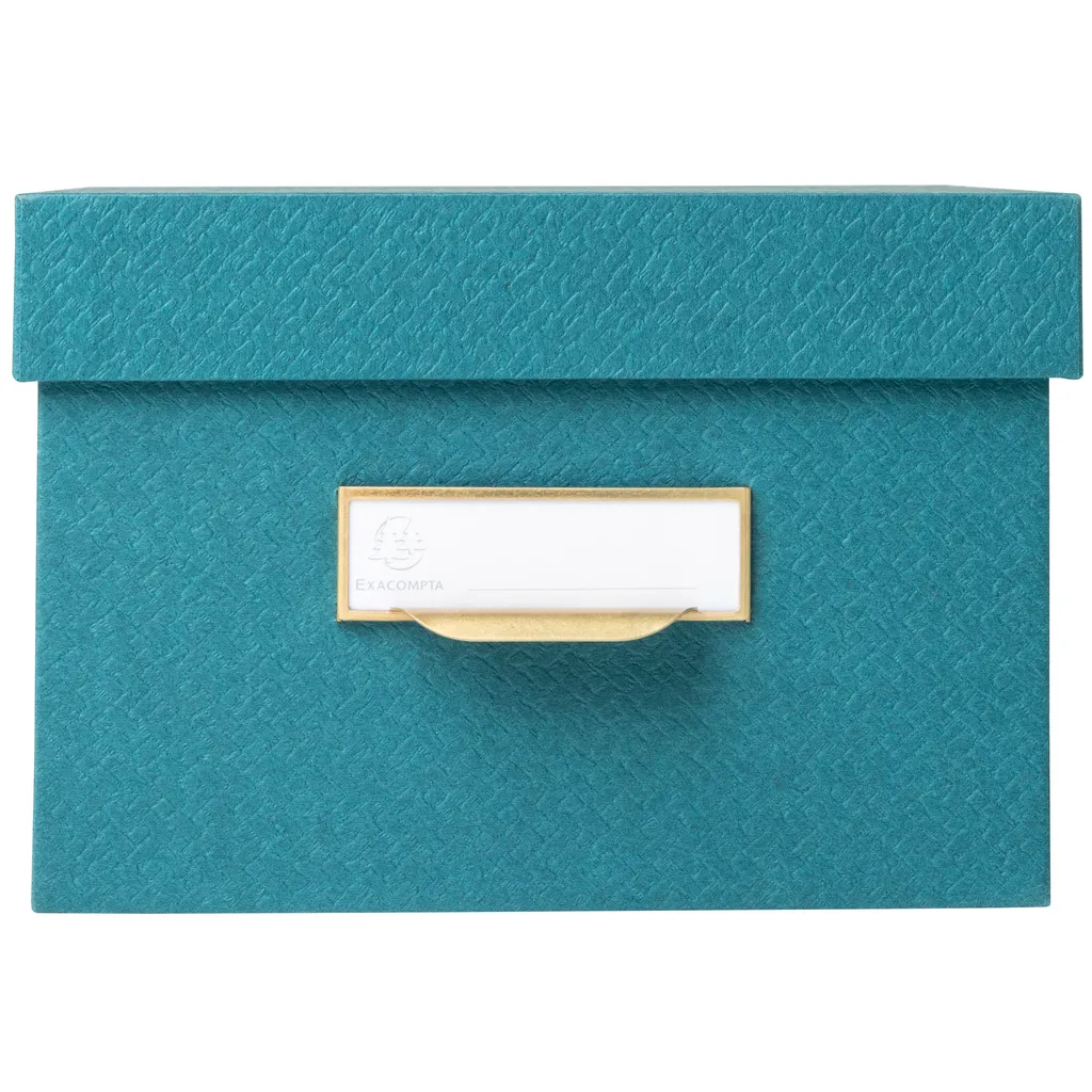 Exacompta Lot de 3 Boîtes de Rangement OfficeByMe Bleu Canard 79603E - 2