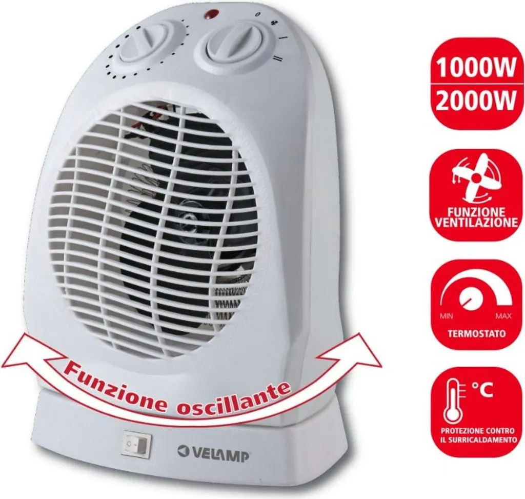 Ventilateur de Table Oscillant Haute Performance Velamp Gris Anthracite - 7