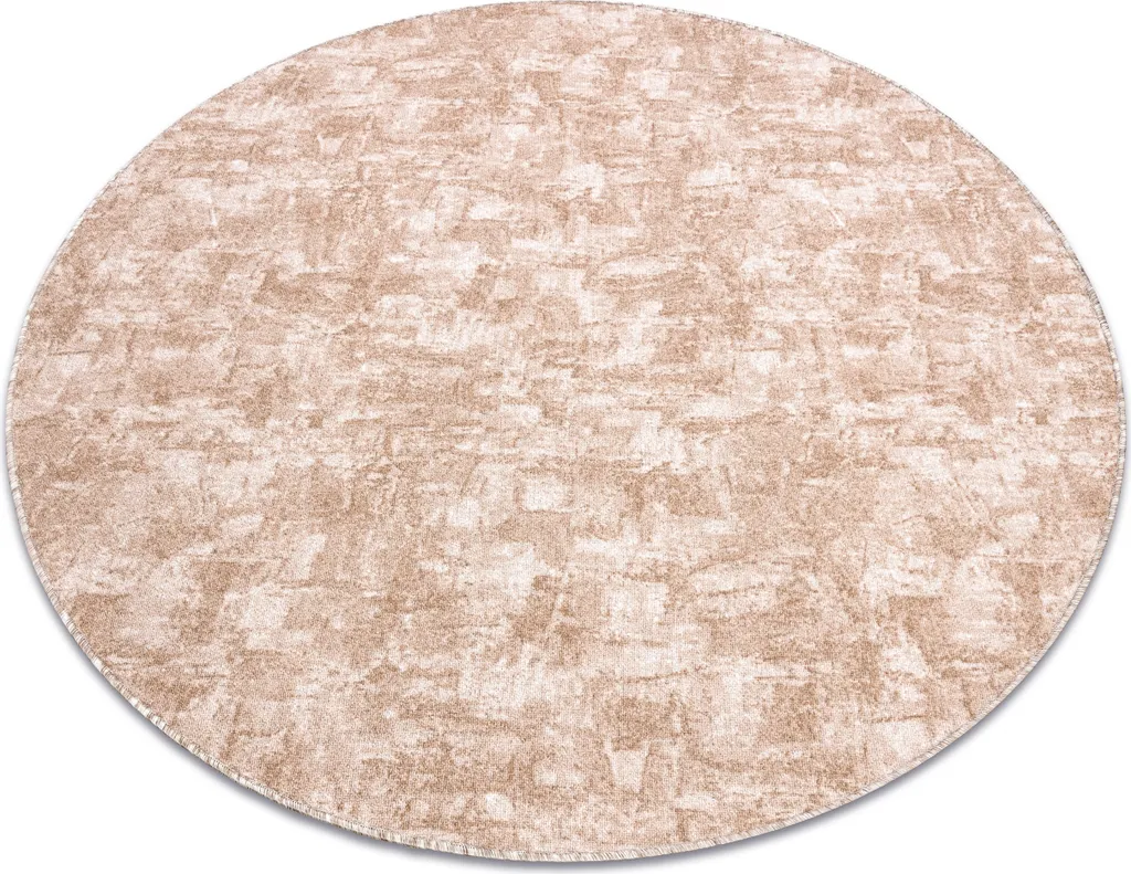 Tapis rond beige 100 cm SOLID anti-poussière effet béton chic