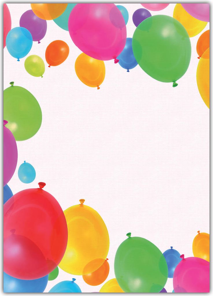 Kinder Motivpapier Briefpapier viele bunte Luftballons (MPA-5205, DIN A4, 100 Blatt)