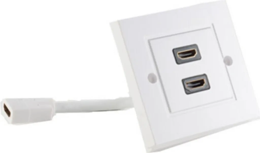 Presa HDMI a Muro S-Conn 79510-2 | Doppia Porta Bianca per Smart TV