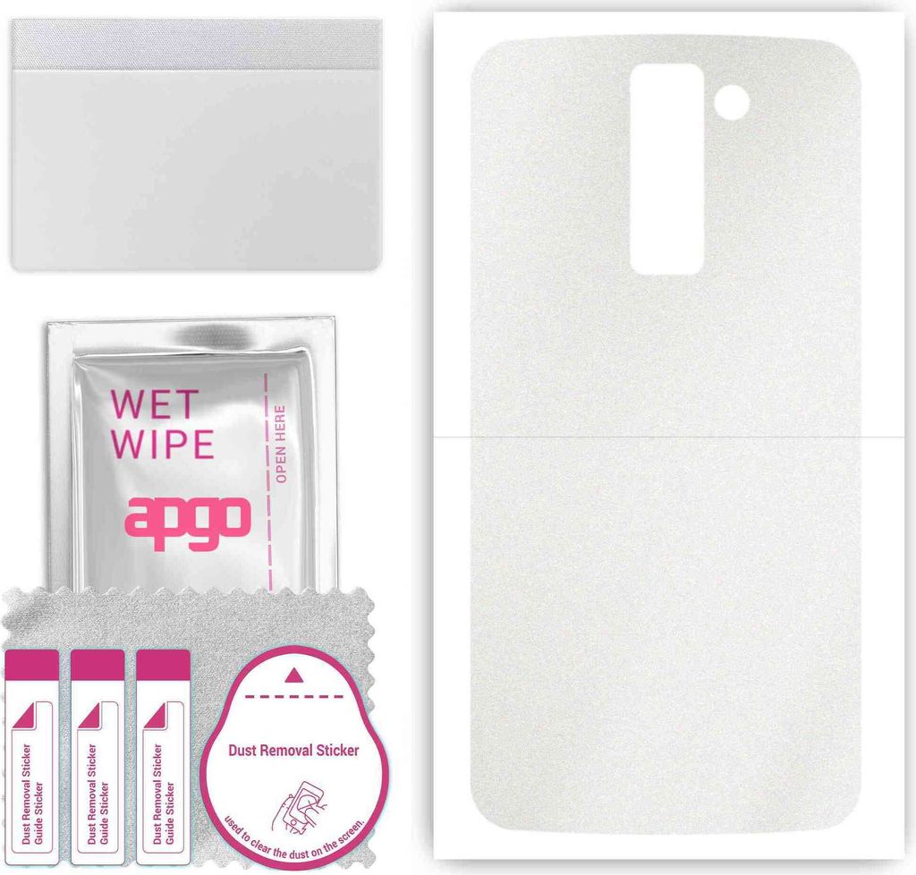 apgo Rückseite Schutzfolie, Skin, kompatibel mit LG K8, Hinten Displayschutzfolie aus Vinylfolie, kratzfest, einfache Montage - Matt Transparent