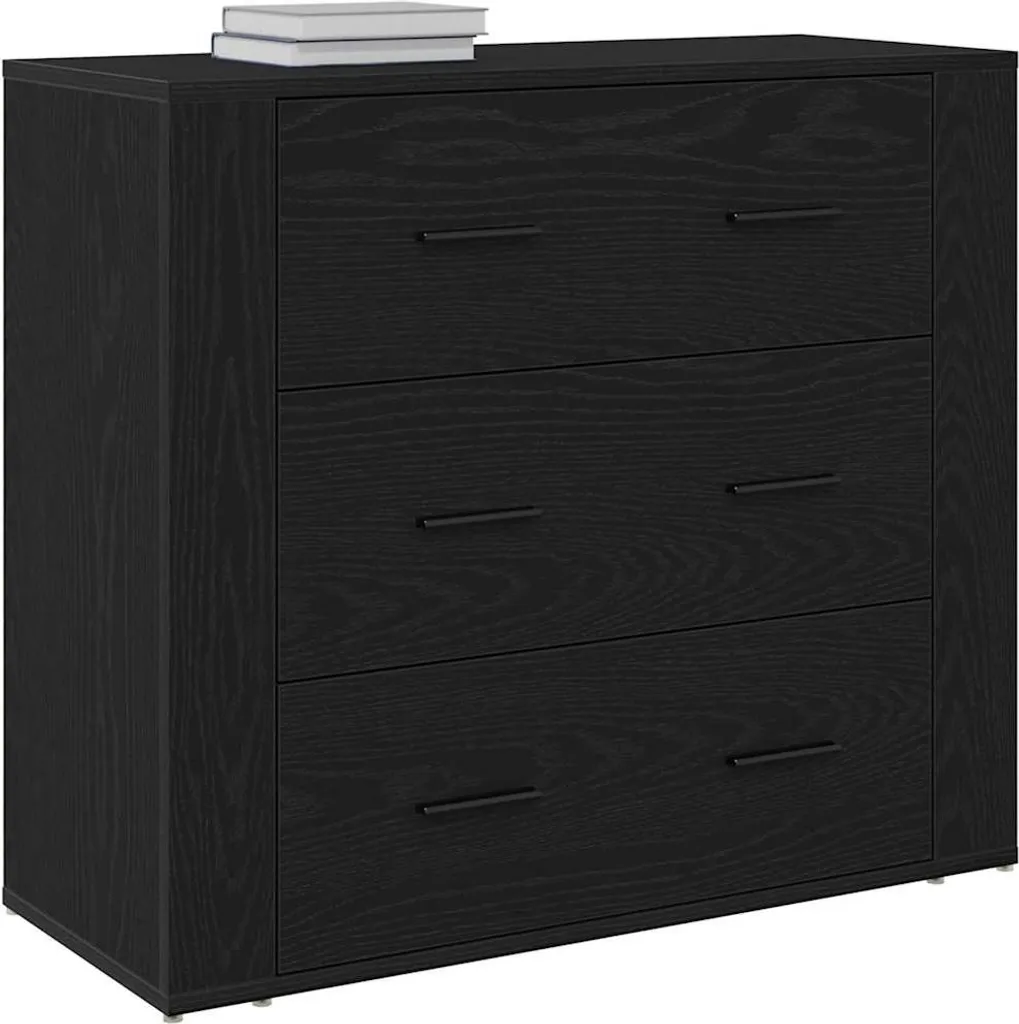 Credenza SYFAX™ 80x33x70 cm Rovere Nero - Mobile Contenitore Essenziale