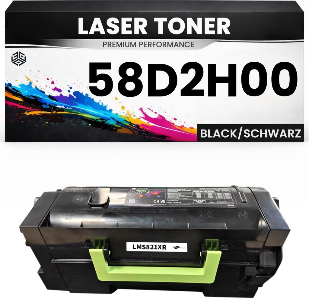 Toner 58D2H00 für Lexmark Tonerkartusche Schwarz hochwertige Premium Alternative MS725dvn/821n/821dn/822de/823dn/823n/825dn/826de MX721ade