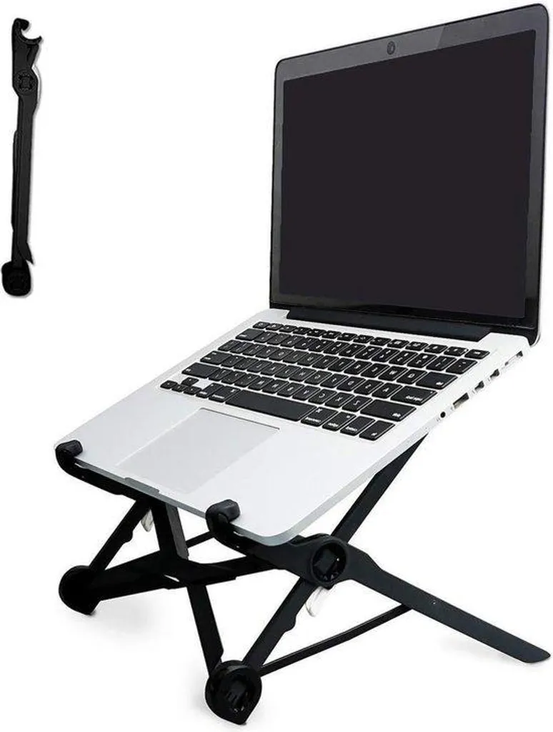 Support PC Portable Pliant en Noir - Support Ajustable à 7 Niveaux 15''