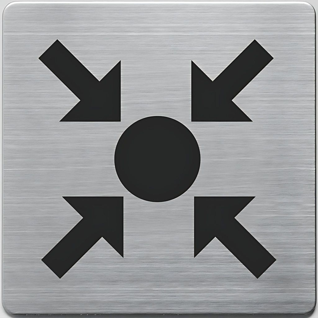 Piktogramm, "Treffpunkt", Edelstahl gebürstet, 90 x 90 mm,
