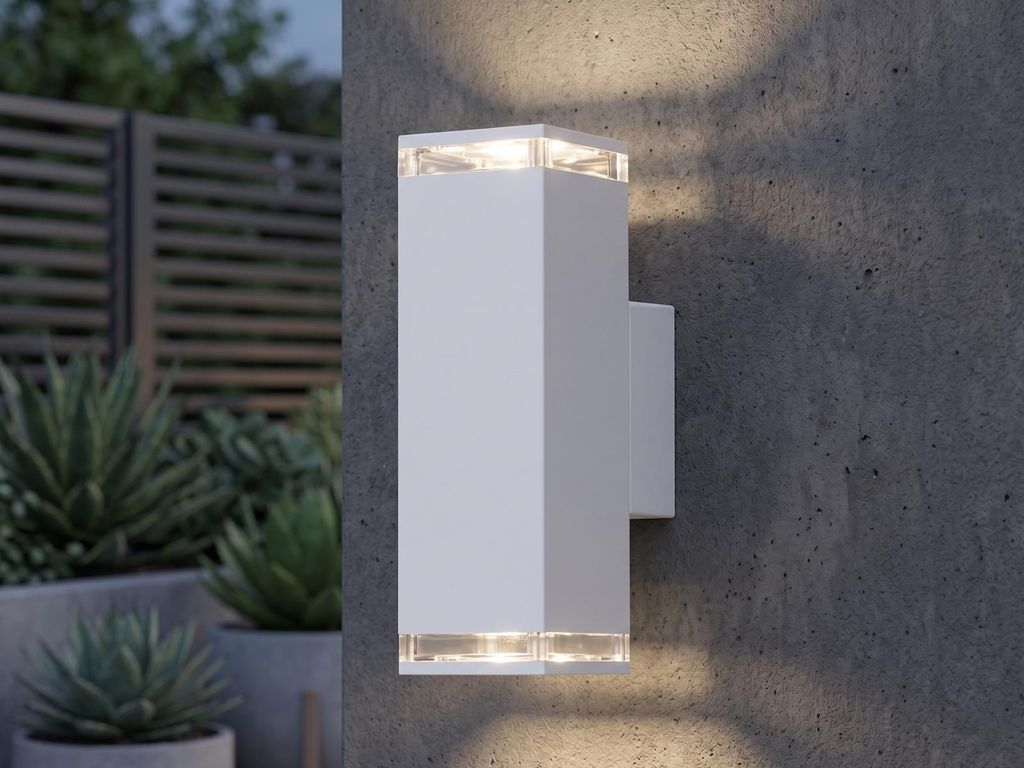 LED Wandlampe für Außen & Innen Up and Down Weiß Fassadenbeleuchtung Treppenhaus