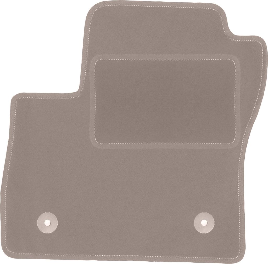Fahrerfußmatte Velours beige passend für Ford Grand C-MAX (2011-2015, Minivan) – mit Befestigungen – passgenau