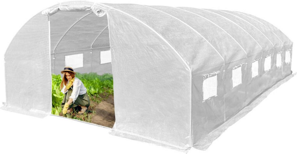 4iQ Gewächshaus Folientunnel 3x6m Weiß 19 mm