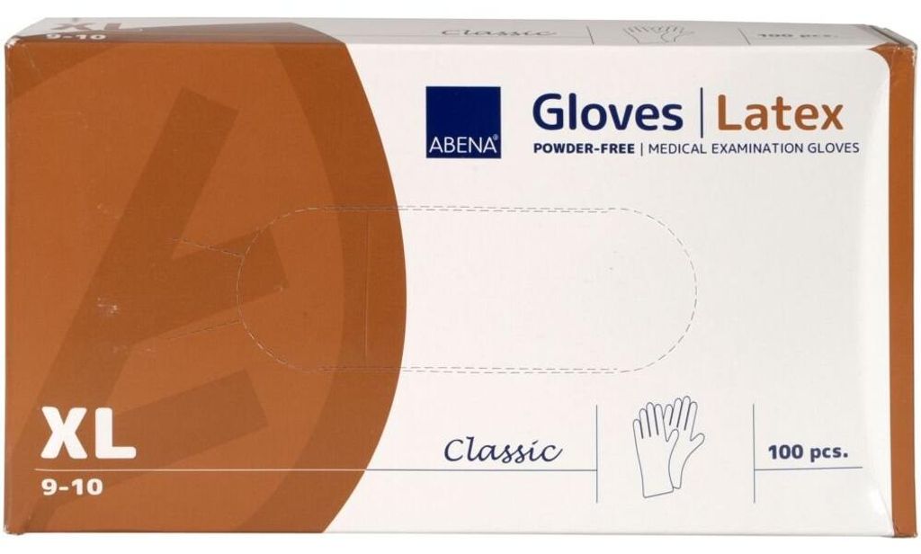 ABENA Latex-Handschuhe puderfrei (VPE: 100 Stück)>>>>Gr. XL