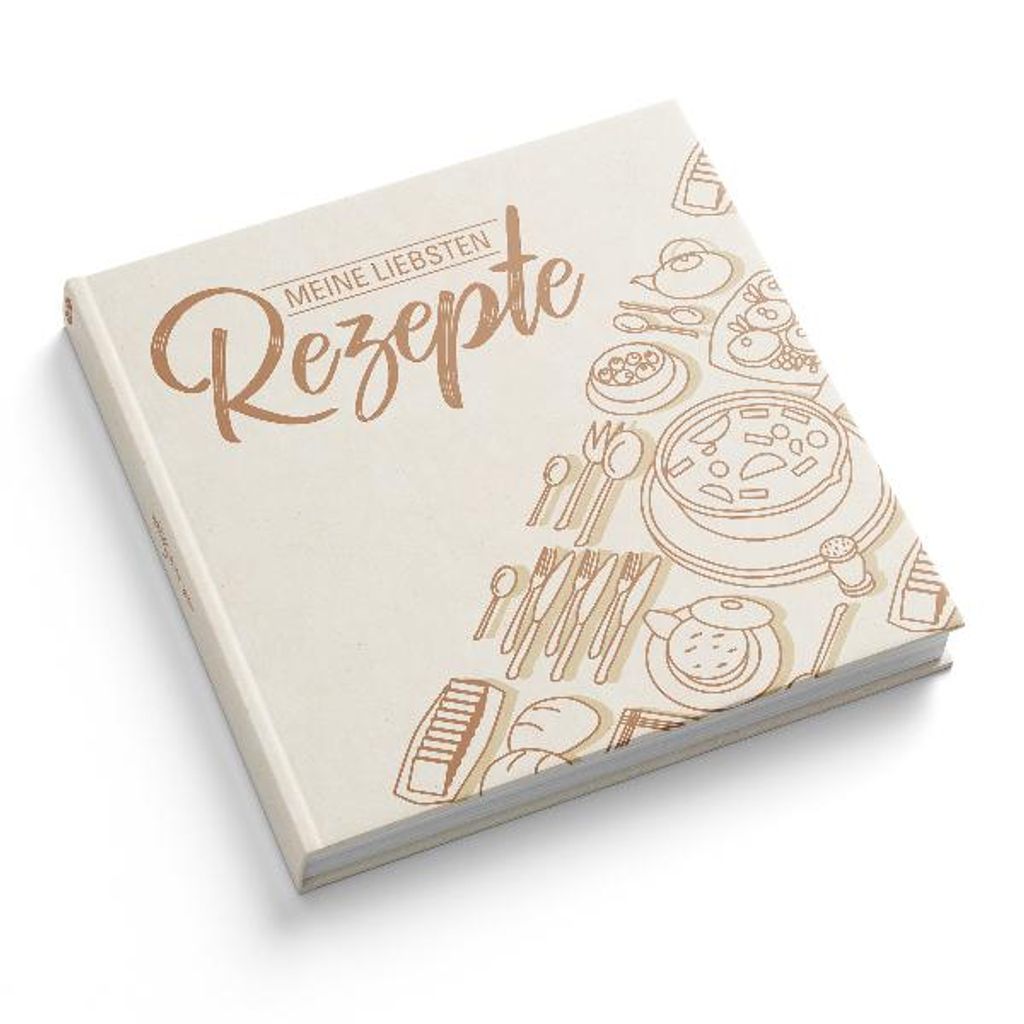 itenga Rezeptbuch Beige "Meine liebsten Rezepte" Kochbuch 88 Seiten 21x21cm