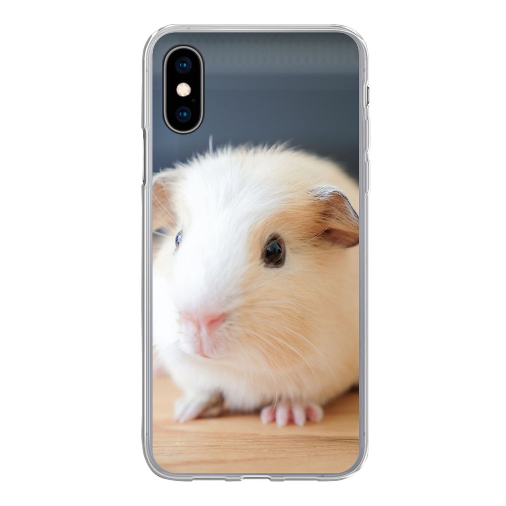 MuchoWow Handyhülle Schutzhülle Hülle für iPhone X Niedliches Baby-Meerschweinchen Silikon Softcase Handy Hülle - Handyhülle