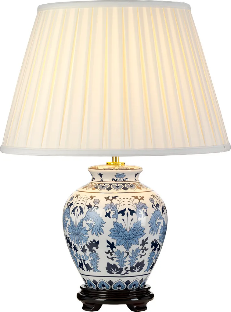 Lampe de chevet grand format Linyi, éclairage chambre bleu et blanc