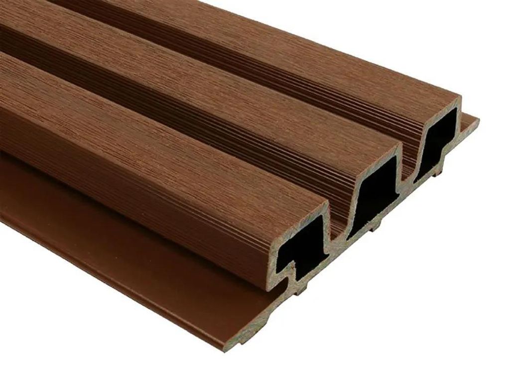 Fiberdeck | 2,90 m | Ipé WEO35 WPC Fassadenprofil, Rhombusprofil Fassadenverkleidung, Nut Feder System, witterungsbeständig pflegeleicht, UV best...