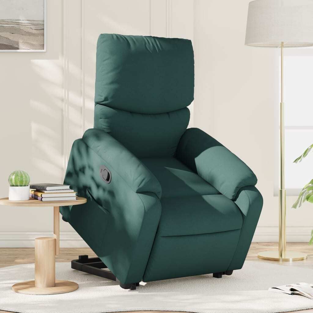 Maison Exclusive - Relaxsessel mit Aufstehhilfe Dunkelgrün Stoff