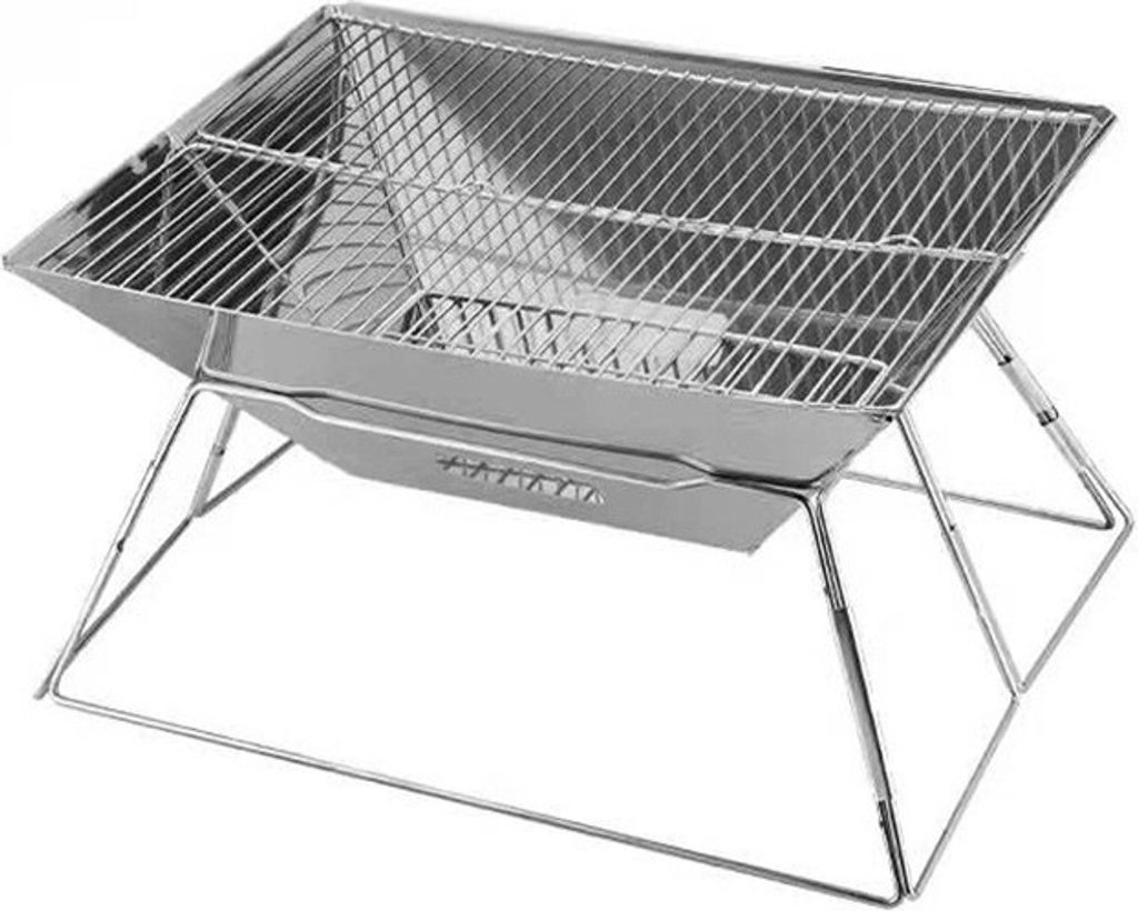 INF Tragbarer Holzkohlegrill - Kompakter Grill für das Kochen im Freien Rechteck