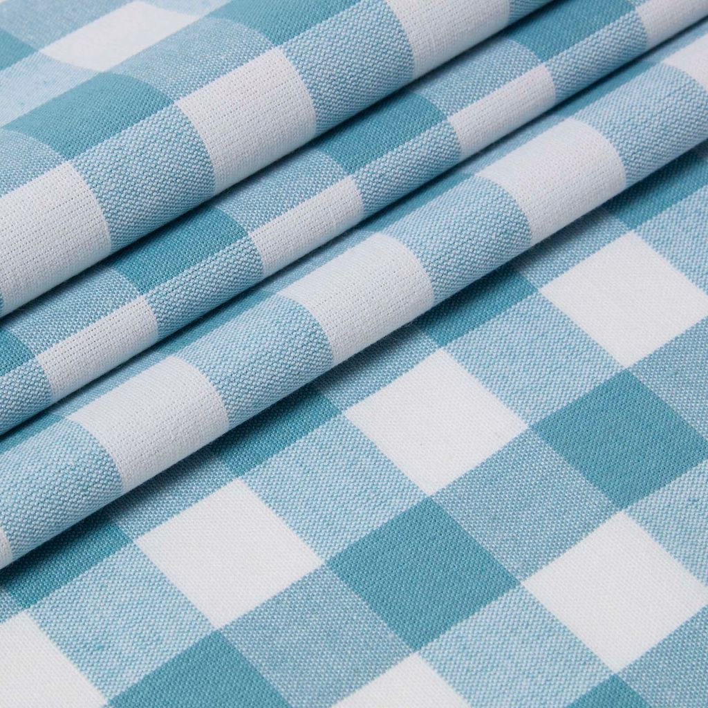 HOMESCAPES Velká kostkovaná bavlněná látka modrá a bílá - Obrázek produktu 2