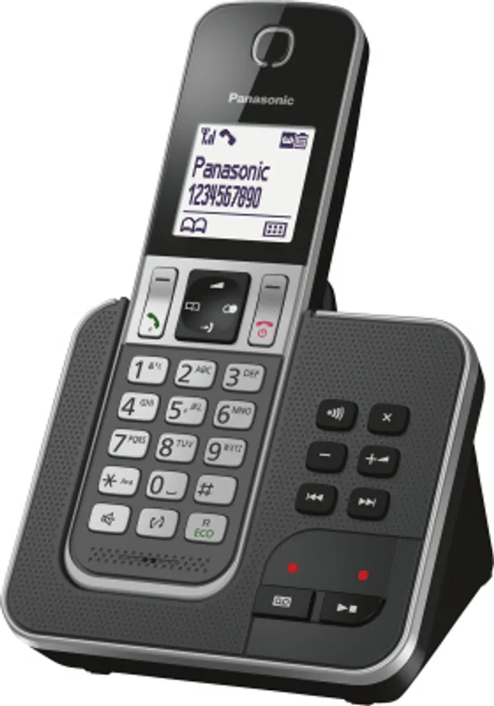 Panasonic KX-TGD320 Téléphone DECT sans fil noir avec répondeur intégré