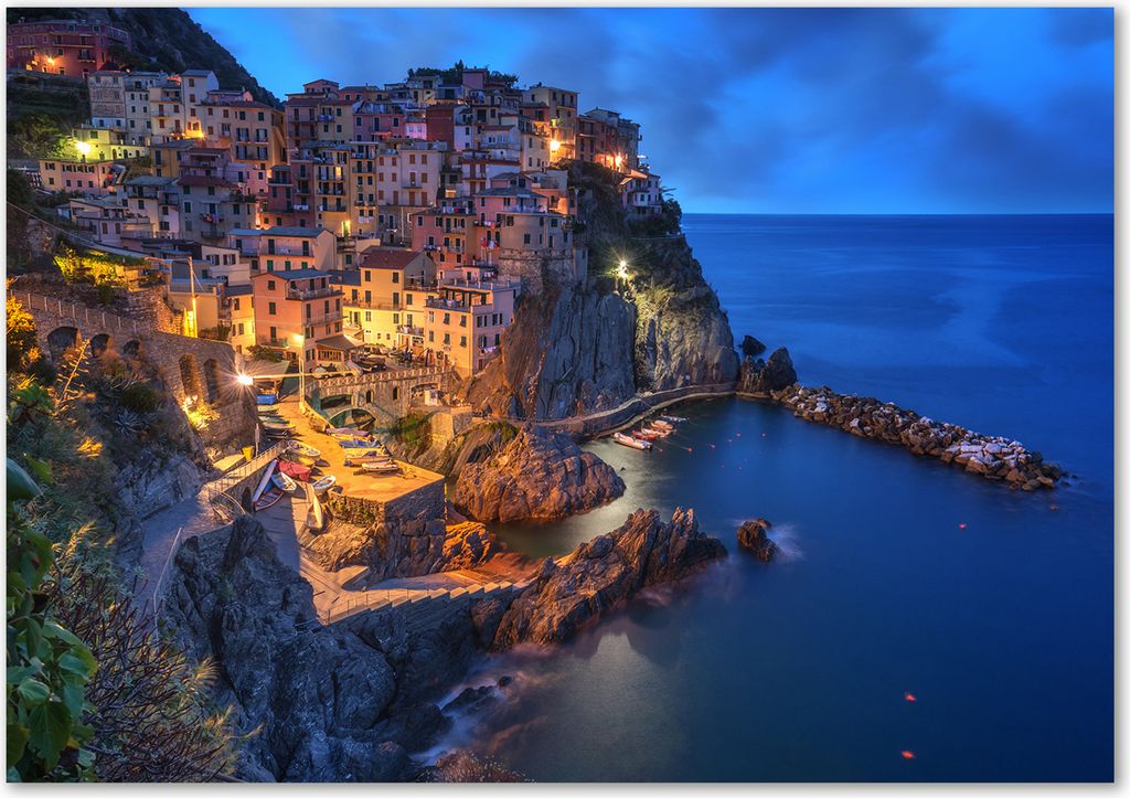 Tulup Leinwandbild - 100x70 cm - Wandkunst - Drucke auf Leinwand - Leinwanddruck - Sehenswürdigkeiten & Architektur - Mehrfarbig - Manarola Italien