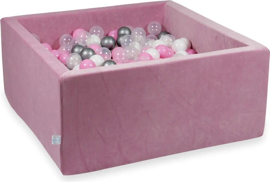 Aire de jeu intérieure 90x90cm avec 400 balles pour éveil de bébé rose