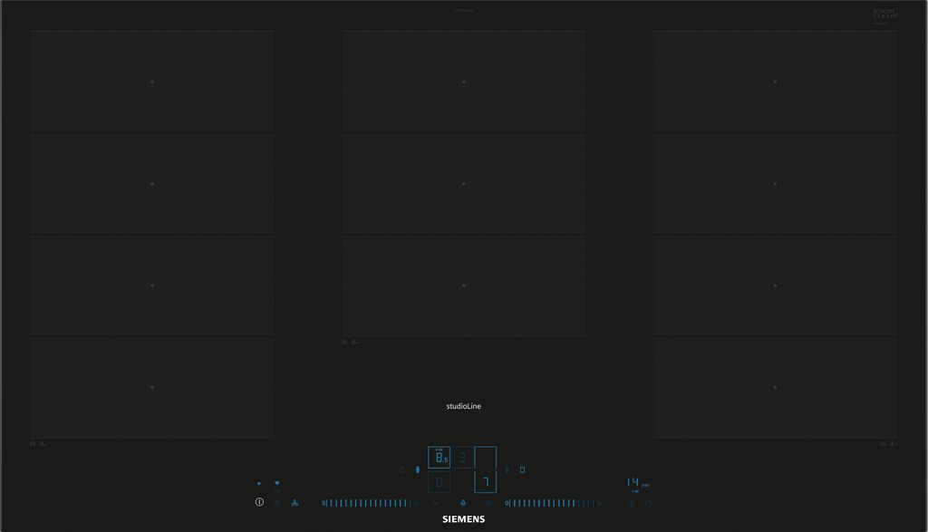 Siemens iQ700 EX977NXV6E Einbau-Induktionskochfeld, 90 cm, 5 Brenner, schwarz
