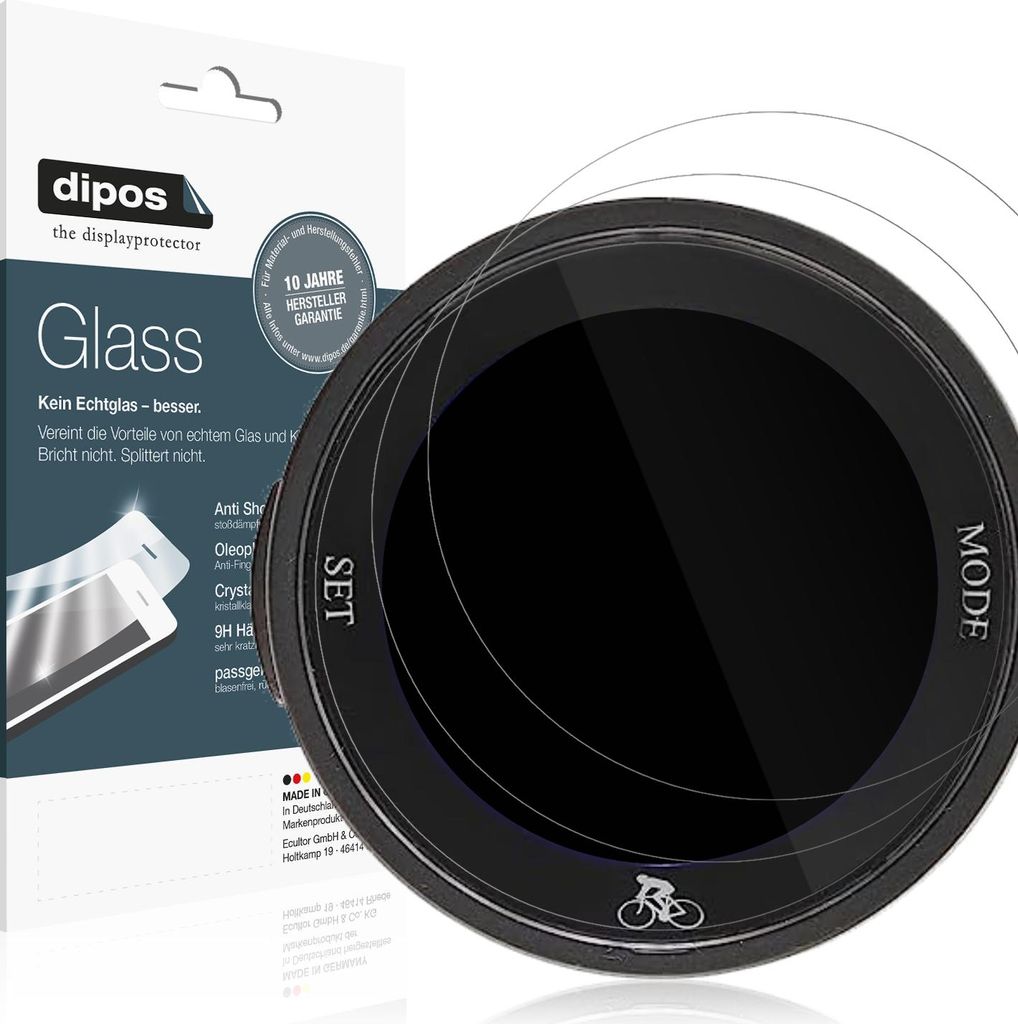 2x Schutzfolie für Dpofirs Bike Computer - Anti-Shock 9H Folie dipos Glass Kunststoffglas