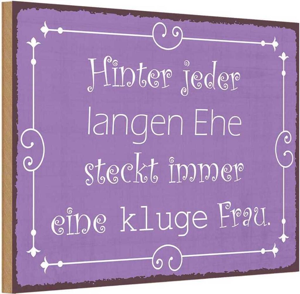 vianmo Holzschild 12x18 cm hinter langer Ehe kluge Frau Männer Frauen