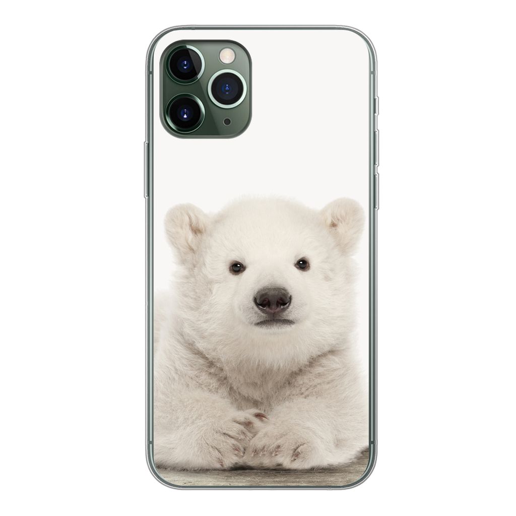 MuchoWow Handyhülle Schutzhülle Hülle für iPhone 11 Pro Eisbär - Tiere - Kinder - Weiß - Jungen - Mädchen Silikon Softcase Handy Hülle - ...