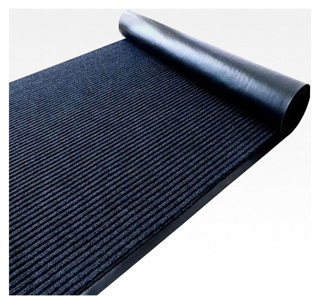 Teppichläufer 90x300cm Flur Fußmatte Schmutzfangmatte mit rutschfester Rückseite - Grau, Rechteck