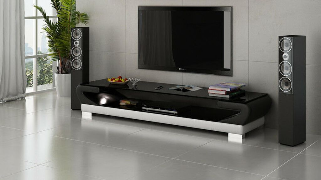 Fernseh Schrank Tisch Designer lowboard regal Sideboard rtv tv Leder Glas Tisch
