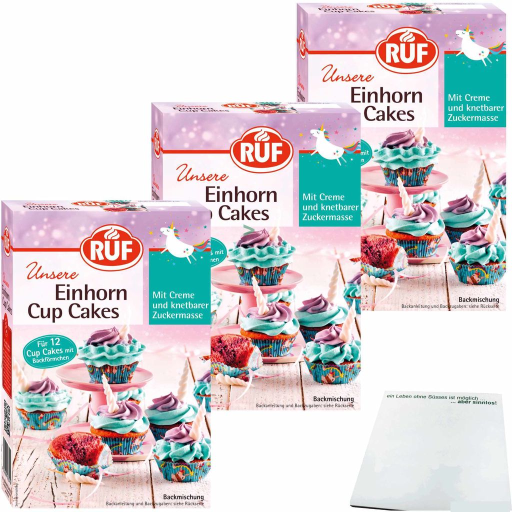 Ruf Einhorn Cup Cakes Backmischung mit Backförmchen Creme Produktbild 