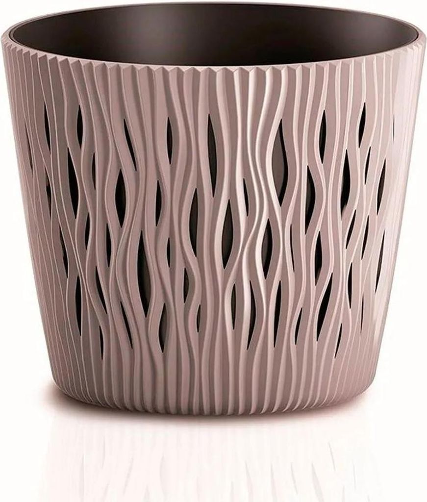 doniczka okrągła + wkład Sandy Round 16 xh14 cm - MOCCA Zdjęcie produktu 
